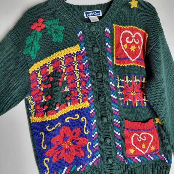 Bryn Connelly Women's Sweater Green Embellished Button Down Cardigan Size Small - Picture 6 of 10